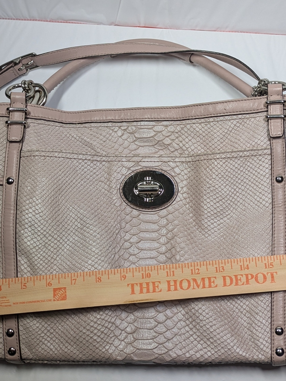 Coach Audrey Blush Pink Leather Tote Bag - Picture 15 of 16